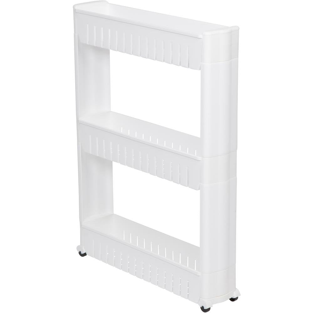 28" Slim Slide Out Storage Tower for Laundry, Bathroom - Image 1