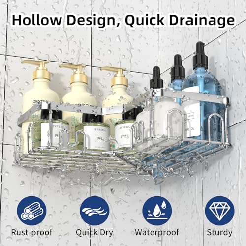 Menbyci 3 Pack Corner Shower Caddy, Adhesive Bathroo | All Products - Image 3