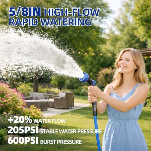 SPECILITE Hot/Cold Retractable Garden Hose Reel 50ft x 5/8", Blue - Image 5