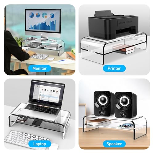 AboveTEK 2-Tier Acrylic Monitor Stand, Computer Rise | All Products - Image 7