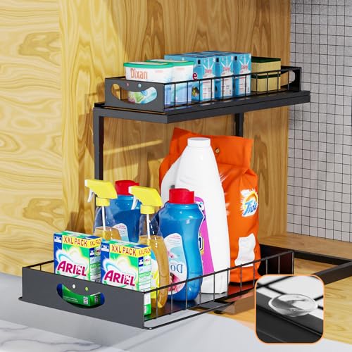 FILTA Under Sink Organizer, Metal Pull Out Cabinet Organizer - Image 2