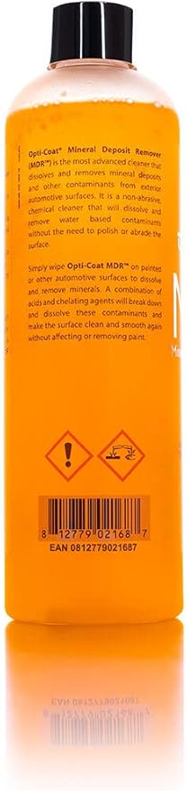 OPTI-COAT – Mineral Deposit Remover (MDR) – Advanced Cleaner to Dissolve and Remove Mineral Deposits, Water Spots, & Other Contaminates from Exterior Automotive Surfaces; Non-Abrasive (16 Fl. Oz.)