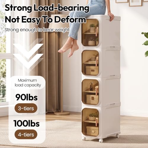 BGYMF Narrow Slim Bathroom Storage Cabinet,Foldable and Movable - Image 7