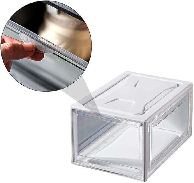 Zerodeko 1pc Transparent Sneaker Storage Box Clamshell Shoes Organizer Stackable Container for Shoes Socks and Accessories for Closet and Entryway Storage