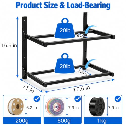Okllen Filament Storage Rack Wall Mount, 3D Printer - Image 3