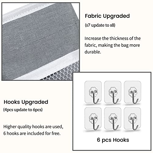 Kanrichu 2pcs Middle Wall Hanging Organizer Bag, Linen - Image 6