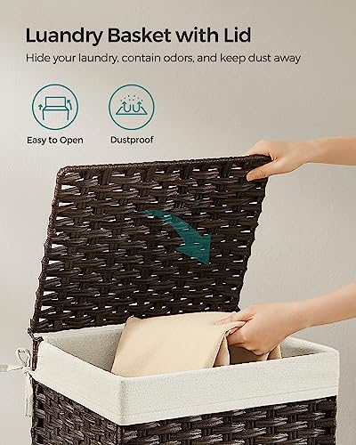 SONGMICS Woven Storage Basket with Lid, 9.2 Gallon ( | All Products - Image 5