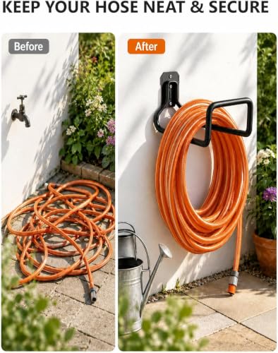 Hose Hanger Wall Mount, Garden Hose Holder Heavy Duty - Image 4