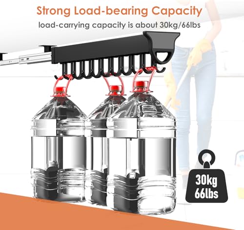 Pull-out Mop and Broom Holder with 20 Sliding Hooks - Image 6