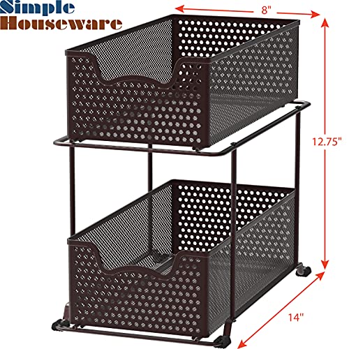 Simple Houseware 2 Tier Sliding Cabinet Basket Organ | All Products - Image 4
