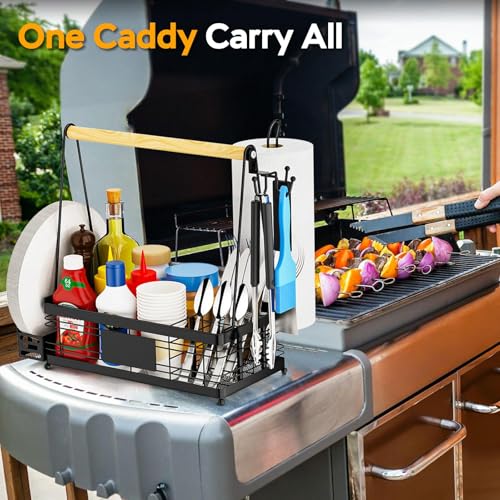 Grill Caddy with Plate Holder and Paper Towel Holder - Image 3