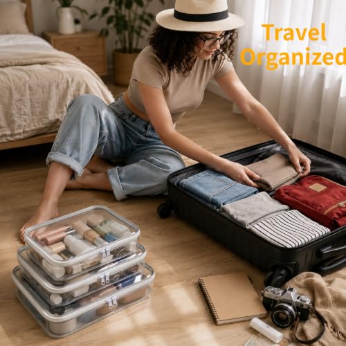 Clear Hard Shell Zipper Case,Board Game Storage 3 Pcs Extra Large - Image 6