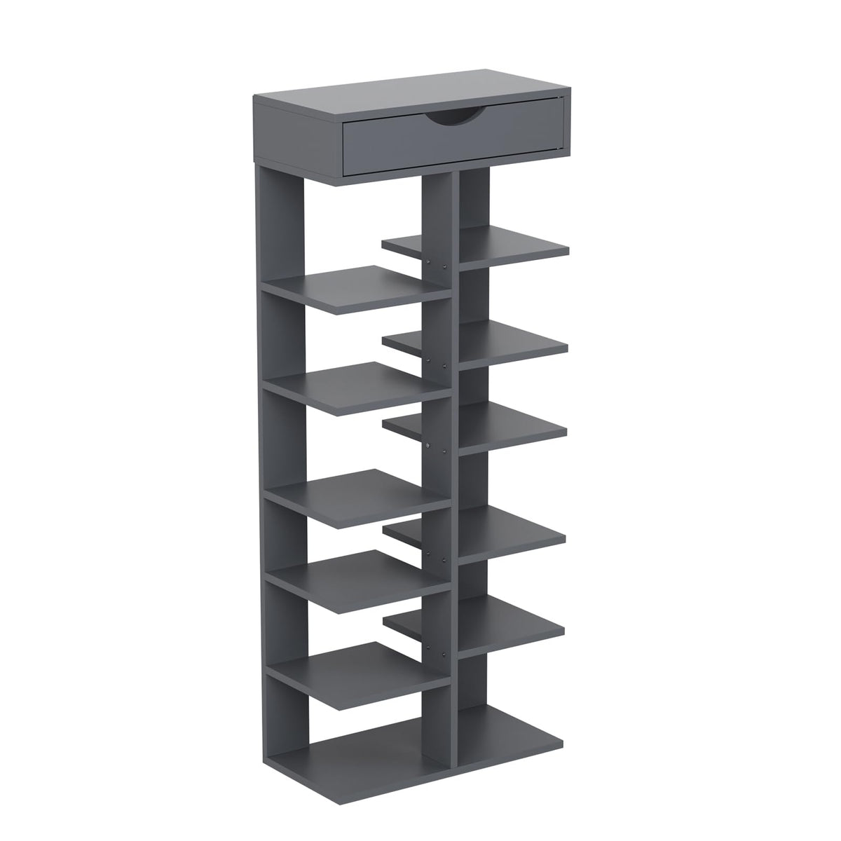 7 Tier Shoe Rack Tall Narrow, Space Saving Organizer with Closed - Image 1