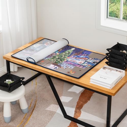 Tektalk Foldable Jigsaw Puzzle Board with 6 Sorting Trays - Image 3