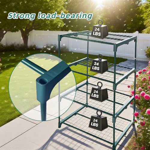 2 Pack Plant Stand Indoor Plant Shelf Outdoor,4 Tier Metal - Image 4