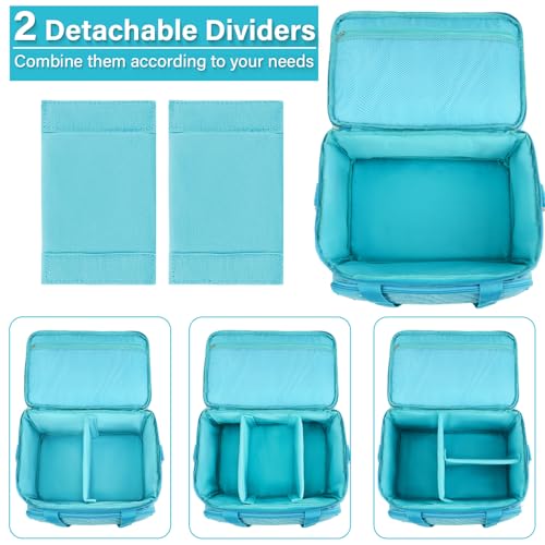 Double Layer Sewing Organizer Bag with Shoulder Strap, Blue - Image 5