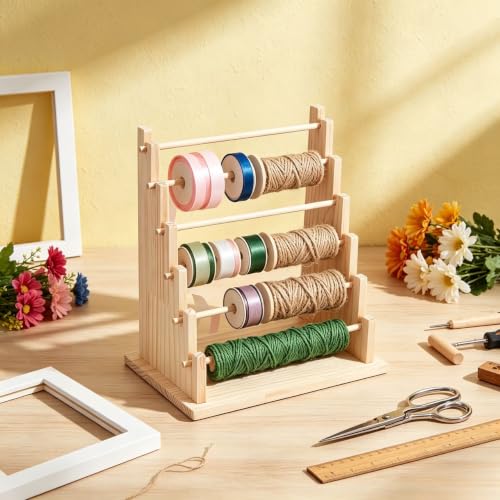 6-Tier Wooden Ribbons Organizer Ribbon Holder Bracelet - Image 5