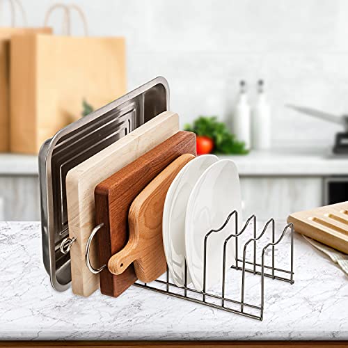 Pot Lid Organizer, Stainless Steel Pot Lid Storage Rack Holder - Image 8