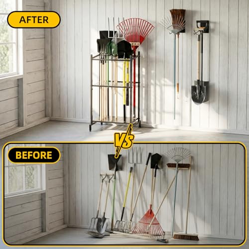 Garden Tool Organizer with 2 Pack Wall Mounted Racks - Image 5
