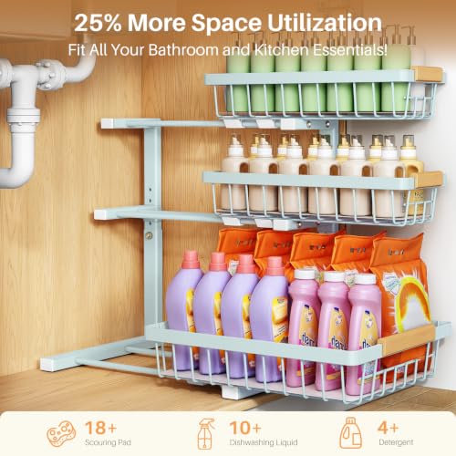 PXRACK Under Sink Organizer, 1-Pack 3-Tier Height - Image 5