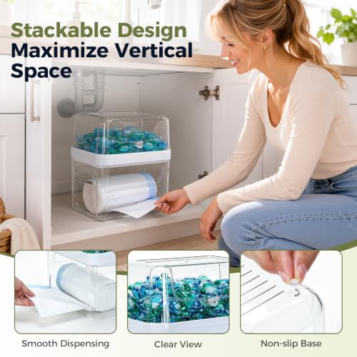 Trash Bag Dispenser & Dishwasher Pod Holder, 3-in-1 Trash - Image 7