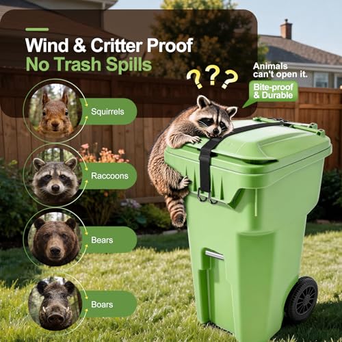 Claw Trash Can Lid Lock Strap for Raccoons & Animals, Outdoor - Image 7
