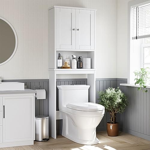 Shintenchi Over the Toilet Storage Cabinet, Bathroom Shelf, White - Image 2