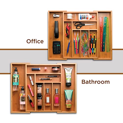 Bamboo Drawer Organizer - 8 Compartment Expandable Silverware - Image 6