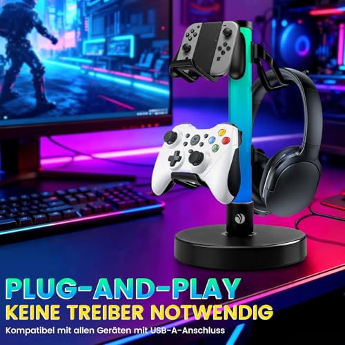 VCOM Headphone Stand with 17 Light Modes, Gaming Controller - Image 3