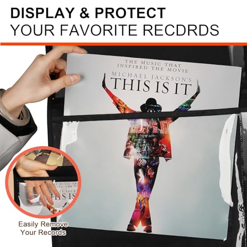 Record Display Rack, Wall Mount Album Storage, Black - Image 4
