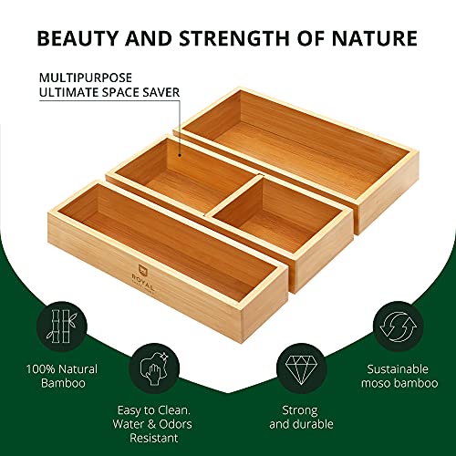 ROYAL CRAFT WOOD Luxury Bamboo Drawer Organizer Stor | All Products - Image 6