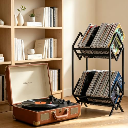 2-Tier Vinyl Record Storage Holder,Vinyl Record Stand for Book - Image 8