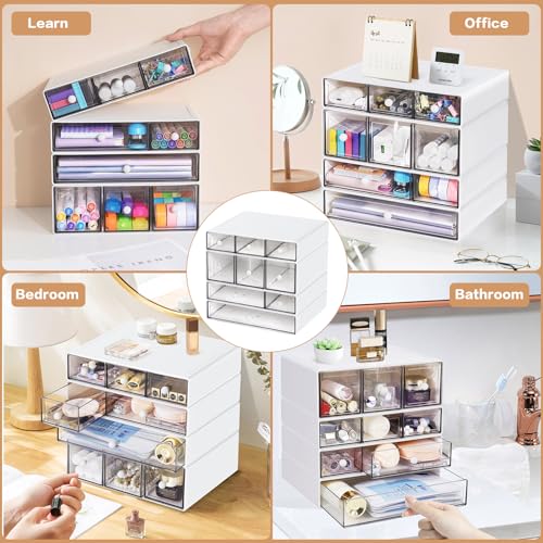 Desk Storage Organizer with 9 Drawers, 4 Tiers Stackable - Image 7