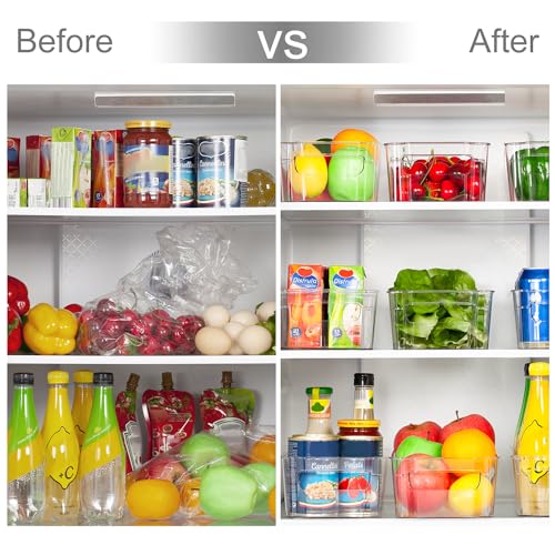 HOOJO Refrigerator Organizers and Storage - 8pcs Clear Plastic - Image 5