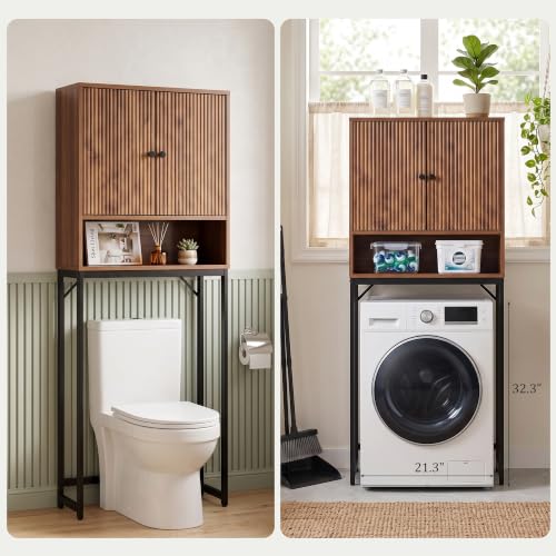 Over The Toilet Storage Cabinet with Fluted Doors - Image 5
