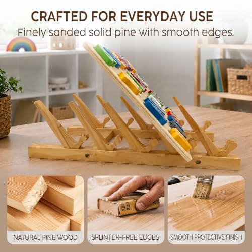 Wooden puzzle rack with a 60° tilt & wide spacing fits - Image 6
