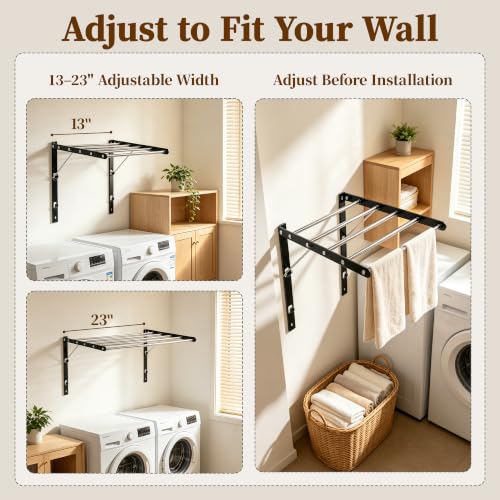 Wall Mounted Drying Rack, Foldable Laundry Rack - Image 3