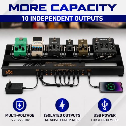 MA Powered Guitar Pedal Board with Built-In Power Supply - Image 5