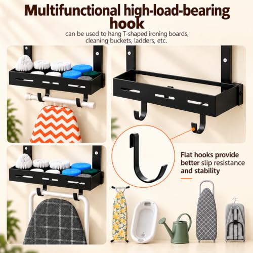 Broom and Mop Organizer with Storage Basket – Wall-Mounted Holder - Image 5