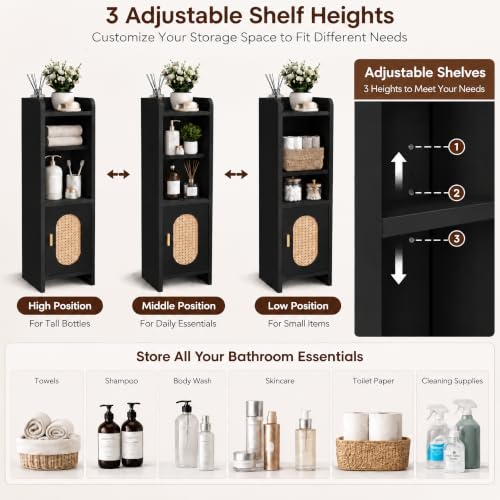 Small Bathroom Storage Cabinet，Narrow Toilet Paper Cabinets - Image 4