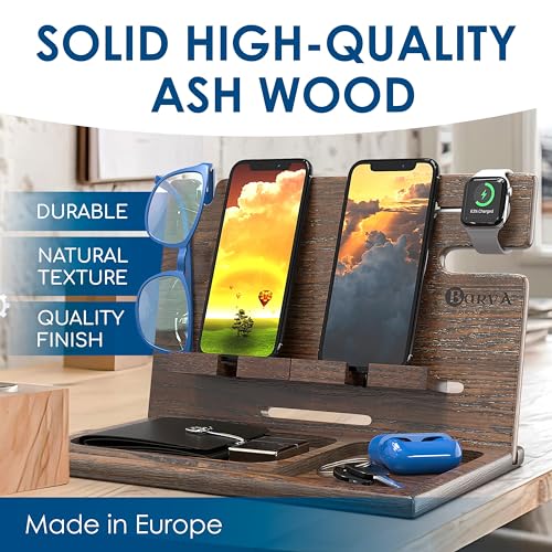 BarvA Two Phone Docking Station | Night Stand Desk Organizer | - Image 3