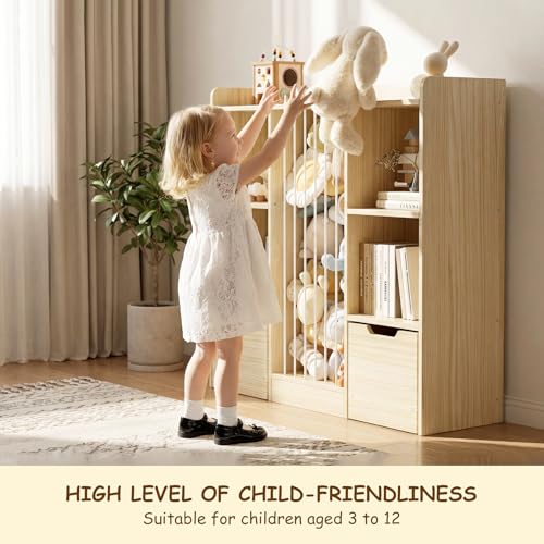 Toy Storage Organizer with Stuffed Animal Storage, Solid Pine - Image 7