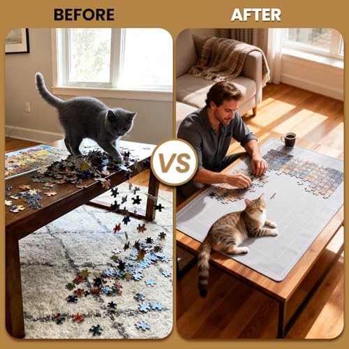 500 Pcs Jigsaw Puzzle Mat Roll Up Smooth Top Saver Pad - Image 4