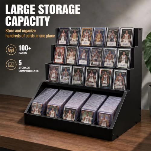 Wooden Trading Card Display, 3-Tier Display Stand | Home Organization - Image 5