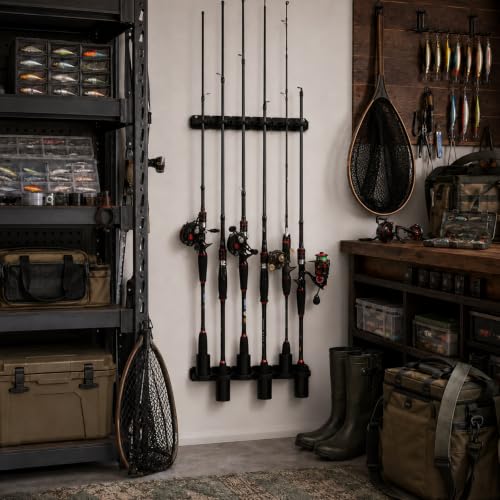 Fishing Rod Rack, Wall Mount Pole Holder for Garage Storage - Image 3