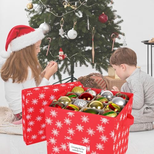 HOLDN’ STORAGE Christmas Ornament Storage Box with Lid - Image 3