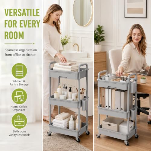 Sorgion 3 Tier Rolling Cart Organizer,Laundry Room B | All Products - Image 3