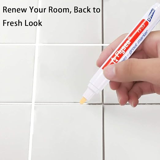 5 Pieces Grout Tile Pen Repair Pen,Renew Tile Lines, Restoring Tile Wall Floor Bathrooms and Kitchen(White)