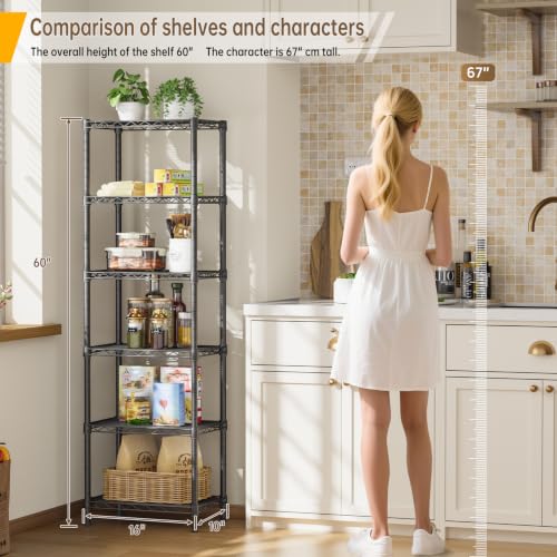 Golpart 6Tier Adjustable Storage Shelves Metal Wire Shelving - Image 7