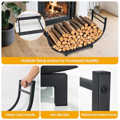 facka Firewood Rack and Fireplace Grate Bundle, Complete - Image 5